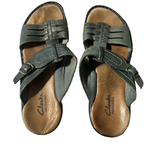 Clarks blue sandals women's size 7 1/2 - Picture 1 of 4